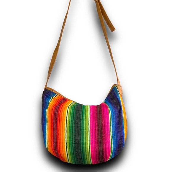 Franco Figgesi Bohemian Pink Multi Colored Guatemalan Purse Bag Vegan Leather - Picture 2 of 16